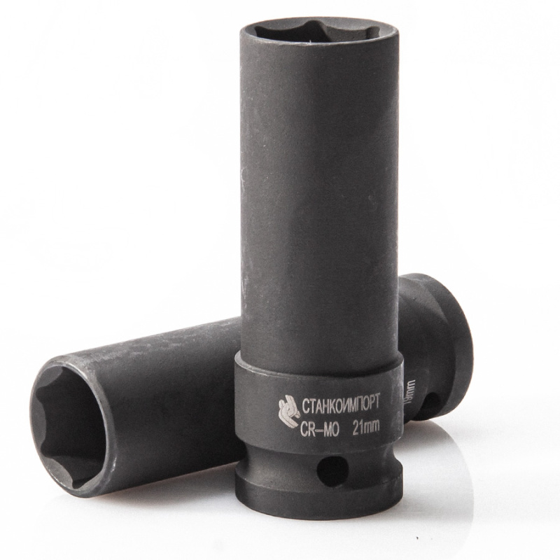 Головка торцевая тонкостенная длинная ударная 1/2",21мм 