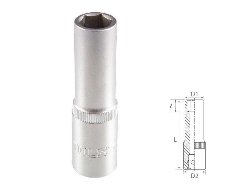 TOLSEN Головка торцевая глубокая шестигранная 1/2", 13 мм