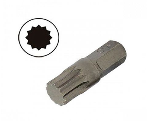 Бит 12-лучевой М8 10мм, L=30мм, S2, (упаковка 10 шт) AIST 1323008M