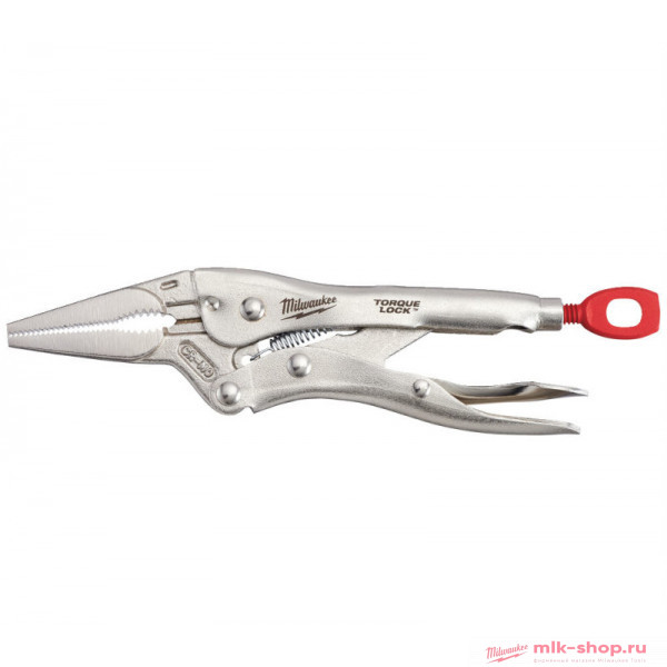 Зажим TORQUE LOCK™ с прямыми длинными губками 150мм (6") 6 Long Nose Locking Pliers - 1pc MILWAUKEE