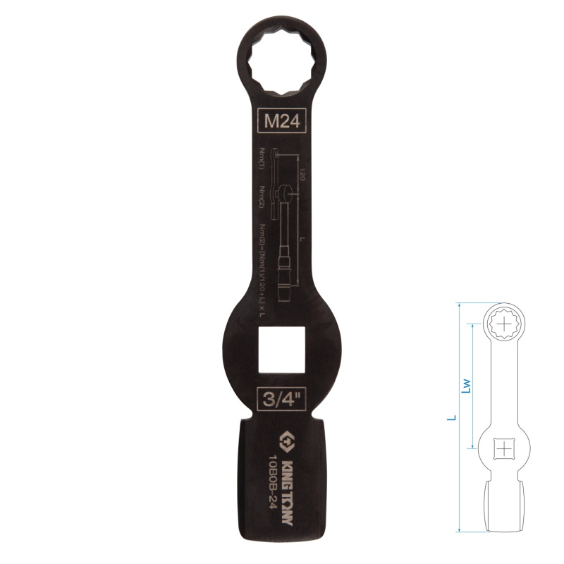 KING TONY Ключ для тормозных суппортов грузовых автомобилей M24, 3/4", ударный 10B0B-24