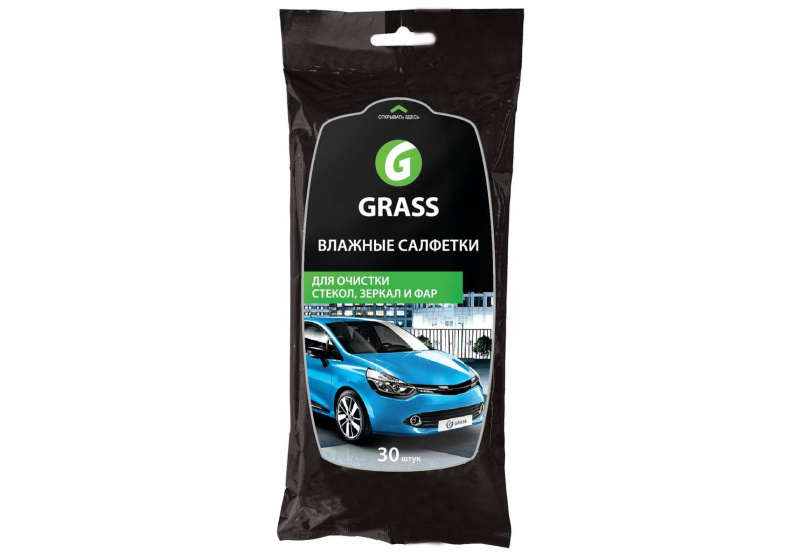 Салфетка влажная для очистки стекол, зеркал и фар